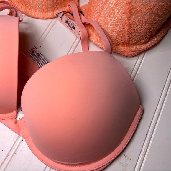 Victoria’s Secret 32DD  2 piece Bra Bundle. different styles. Push-up. Peach - Picture 3 of 5